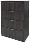 Charcoal Laminate 4-Drawer Lateral File