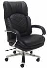 500 Lbs. Capacity Black Leather Executive Big & Tall Chair with Herringbone Stitching