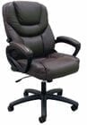 Mocha Brown Leather Swivel Office Chair with Adjustable Lumbar