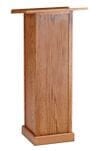Oak Veneer Pedestal Lectern w/Optional Cross