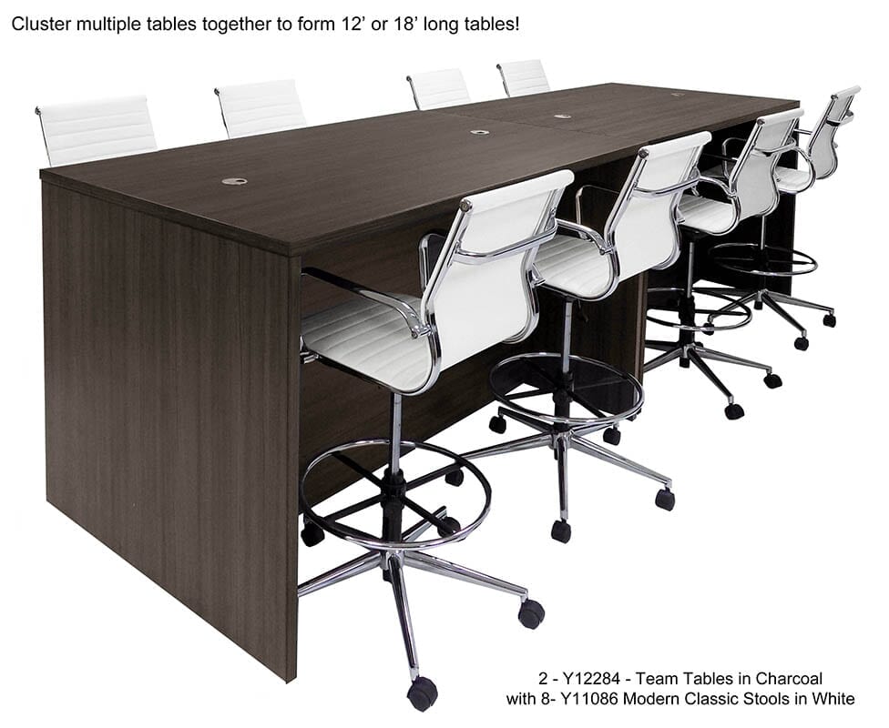 Team Standing Height Meeting Table in Charcoal