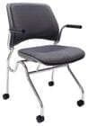 300-Pound Capacity Padded Flip Seat Nesting Chair w/ Armrests