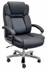 Black Top Grain Leather 500 Lbs. Capacity Desk Chair with 24&quotW Seat