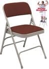 Triple Brace Fabric Padded Steel Folding Chair - 300 lb Capacity