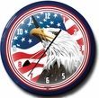 United States Eagle Head Flag Neon Clock, High Quality 20 Inch