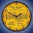 1906 Wright Flyer Patent Wall Clock, LED Lighted