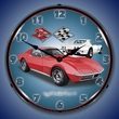 1971 Corvette Stingray (Red) Wall Clock, LED Lighted