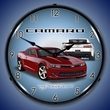 2014 SS Camaro Crystal Red Wall Clock, LED Lighted