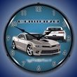 2104 SS Camaro Silver Ice Wall Clock, LED Lighted
