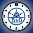 B&O Railroad 2 Wall Clock, LED Lighted