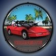 C4 Red Corvette LED Lighted Clock