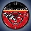 C5 Corvette Logo LED Lighted Clock - Red