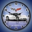 C6 Corvette LED Lighted Clock - Arctic White