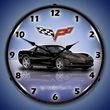 C6 Corvette LED Lighted Clock - Black
