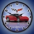 C6 Corvette LED Lighted Clock - Crystal Red