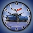 C6 Corvette LED Lighted Clock - Jetstream Blue