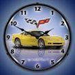 C6 Corvette LED Lighted Clock - Velocity Yellow
