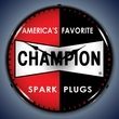 Champion Spark Plug Wall Clock, LED Lighted