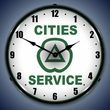 Cities Services Wall Clock, LED Lighted