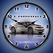 G5 Camaro Wall Clock, LED Lighted, Silver Ice