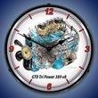 GTO Tri Power 389 cid V8 Engine Wall Clock, LED Lighted