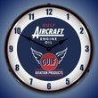 Gulf Aircraft Engine Oil Wall Clock, LED Lighted