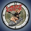 Lady Luck Wall Clock, LED Lighted