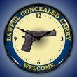 Lawful Concealed Carry Gun Wall Clock, LED Lighted