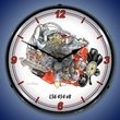 LS6 454 cid V8 Engine Wall Clock, LED Lighted