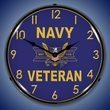 Navy Veteran Wall Clock, LED Lighted