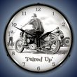 Paired Up Motorcycle Wall Clock, LED Lighted