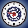 Pontiac Service Wall Clock, LED Lighted