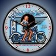 Pump N Go Motorcycle Wall Clock, LED Lighted