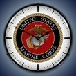 US Marine Corps Wall Clock, LED LED Lighted