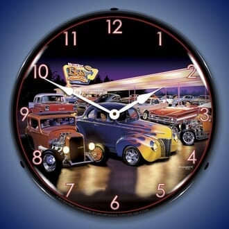 Bruce Kaiser Art Automotive Wall Clocks, LED Lighted
