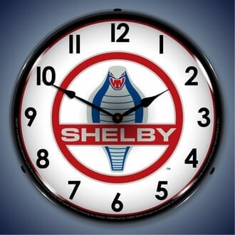 Shelby LED Lighted Clocks: Cobra, GT500, Super Snake