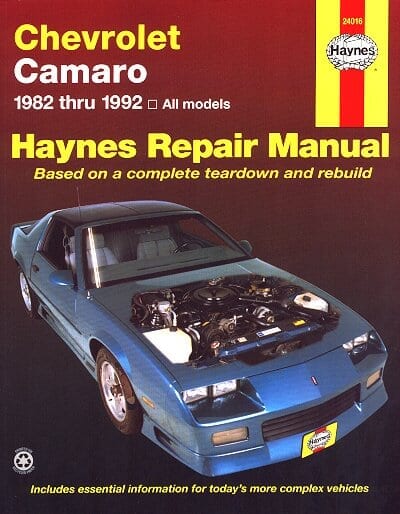 Chevy Camaro Berlinetta, RS, Z28 Repair Manual 1982-1992