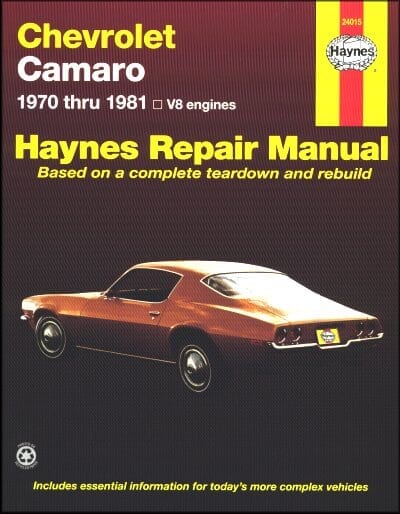 Chevy Camaro Repair Manual 1970-1981
