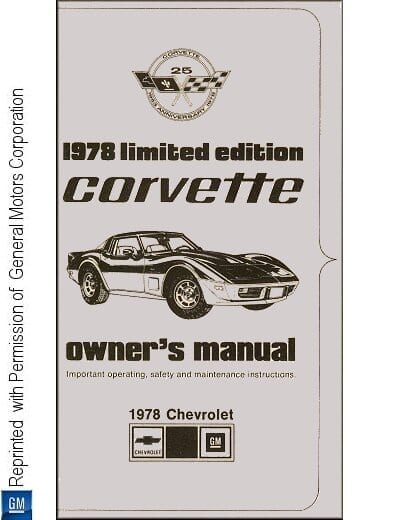 1978 Chevrolet Corvette Limited Edition (Pace Car) Owner's Manual