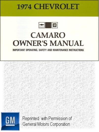 1974 Chevrolet Camaro Owner's Manual
