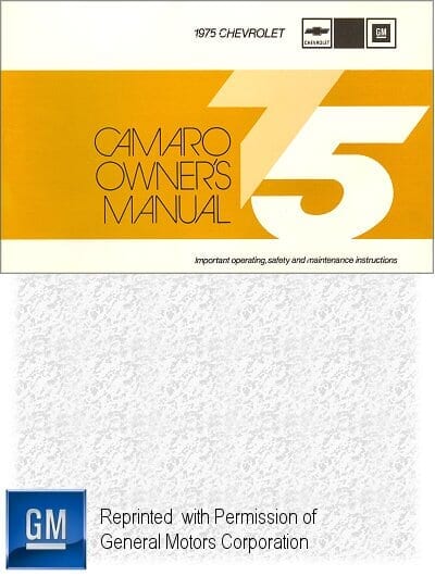 1975 Chevrolet Camaro Owner's Manual