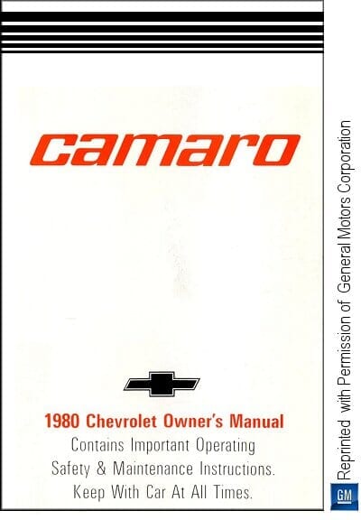 1980 Chevrolet Camaro Owner's Manual