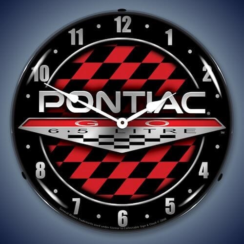 Pontiac GTO 6.5 Litre Logo LED Lighted Clock