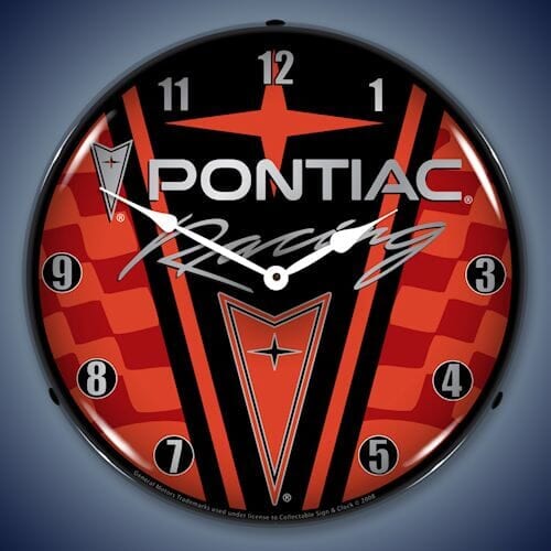 Pontiac Racing LED Lighted Clock