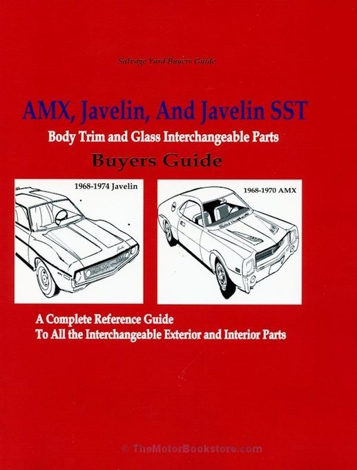 AMC Body Trim and Glass Interchangeable Parts: AMX, Javelin, Javelin SST 1968-1974