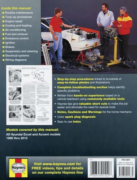 Hyundai Excel, Hyundai Accent Repair Manual 19862013  Haynes