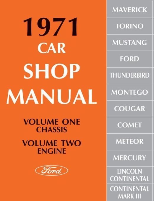 1971 Ford, Lincoln, Mercury Car Shop Manual (5 Vol Set)