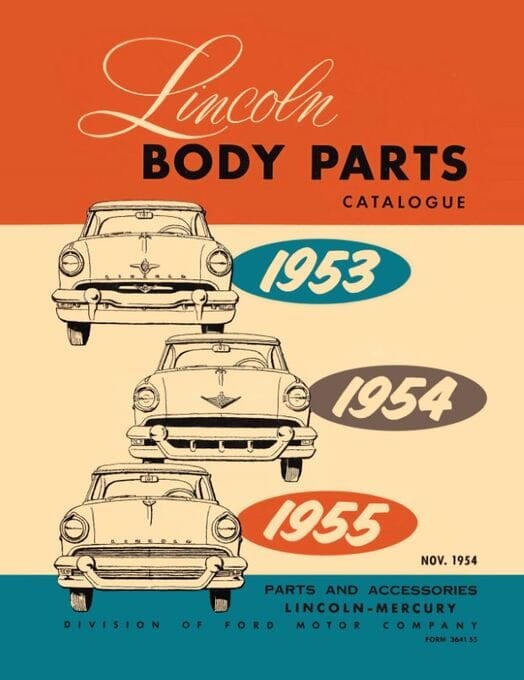 1953 - 1955 Lincoln Body Parts Book - OEM