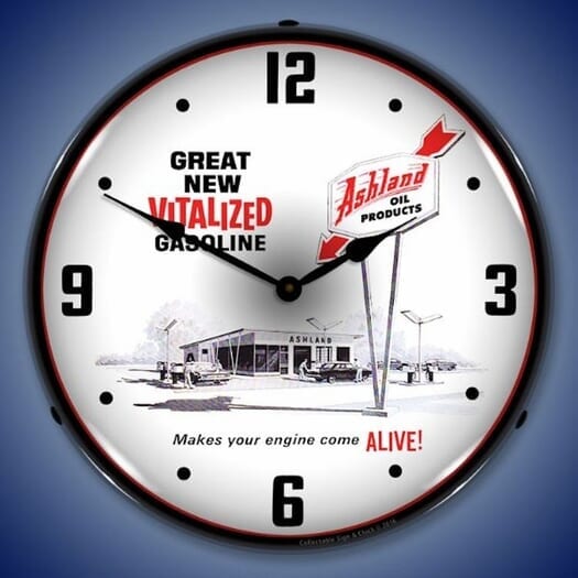 Ashland Oil Wall Clock, LED Lighted