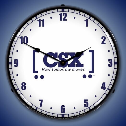 CSX Railroad How Tomorrow Moves Wall Clock, LED Lighted